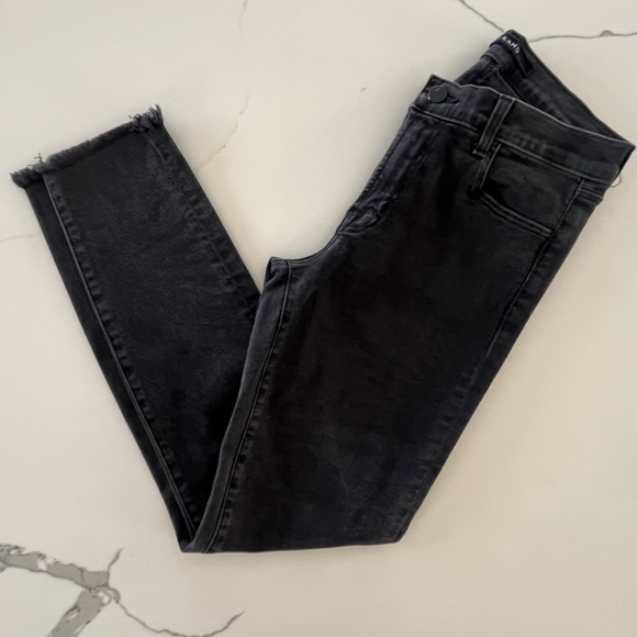 J Brand Denim - J Brand - Fame Ankle Jeans - Raw Hem - Subtle Grey on Black Zebra Stripes - 27